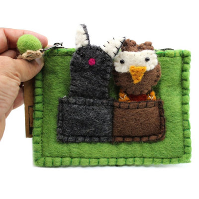 Owl & Pussycat Finger Puppet Pouch