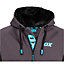 OX Tools LARGE Black and Grey Hoodie Trade Site Hoody Jumper Lined Warm Hood