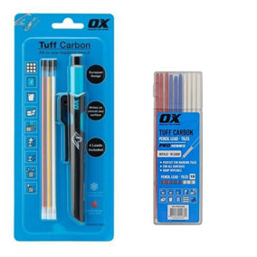 OX Tools Tuff Carbon Pencil 13 Assorted Lead and Tile Marking Refills Included