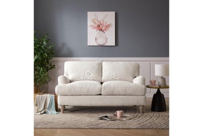 Oxford 2 Seater Sofa, Ivory Linen