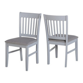 Oxford Dining Chair (Pack of 2) - L51 x W45 x H90 cm - Grey/Grey Fabric