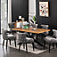 Oxford Duke LUX Dining Set, a Table and Chairs Set of 6, Oak/Dark Grey