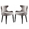 Oxford LUX Velvet Dining Chair Set of 2, Light Grey