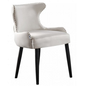 Oxford LUX Velvet Dining Chair Single, Cream