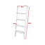Oxford Wide Wooden 4 Tier Ladder Shelf, WHITE Leaning Bookcase