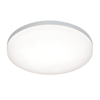 Oxnard Integrated LED 1 Light Bathroom Flush Light Opal, Silver IP44