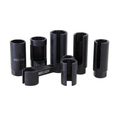 Oxygen Sensor Sockets 7 piece Set 3/8" and 1/2" Drive (Neilsen CT1770)