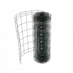 Oypla 0.6m x 10m Green PVC Coated Galvanised Steel Wire Mesh Stock Fencing Garden Euro Fence