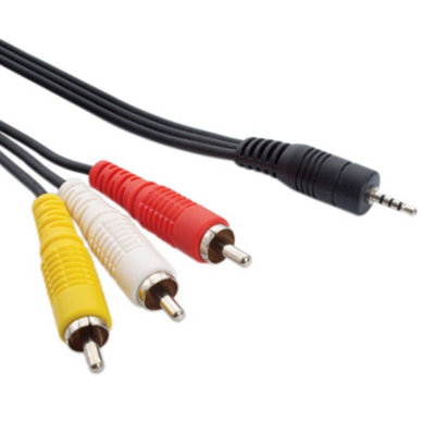 Oypla 1.5m 3.5mm 4 Pole Jack to 3RCA Phono Male AV TV Video Cable Lead