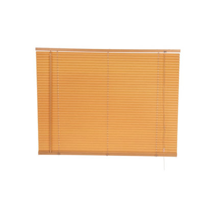 Oypla 120 x 150cm PVC Teak Wood Grain Effect Home Office Venetian Window Blinds with Fixings