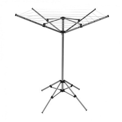 Oypla 15m 4 Arm Lightweight Free Standing Aluminium Airer Portable Washing Line