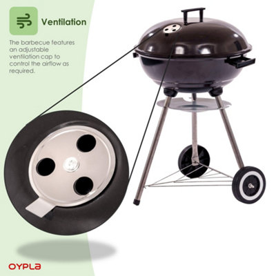 Oypla 18 Inch 46cm Charcoal Kettle Barbecue Freestanding Portable BBQ Grill