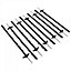 Oypla 1m Black Plastic Electric Temporary Fence Fencing Pins Posts Stakes Pack of 10