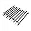 Oypla 1m Black Plastic Electric Temporary Fence Fencing Pins Posts Stakes Pack of 10