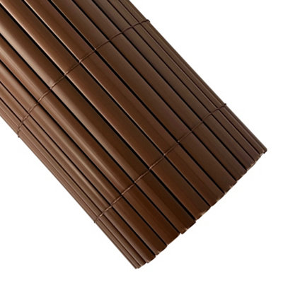 Oypla 1m x 3m Brown PVC Outdoor Garden Fencing Privacy Screen Roll