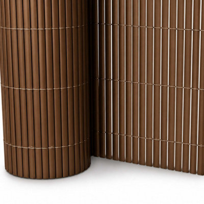 Oypla 1m x 3m Brown PVC Outdoor Garden Fencing Privacy Screen Roll