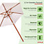 Oypla 2.1m Wooden Beige Garden Parasol Outdoor Patio Umbrella Canopy