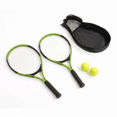 Talbot-Torro Speed-Badminton Premium Set Speed 7700, 2 Graphit-Composite Rackets, 6 windstabile veerballen, Court-lijnsysteem, in trendy rugzak, 490117