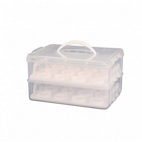 Oypla 2 Tier Cupcake Cake Holder Portable Storage Carrier Box