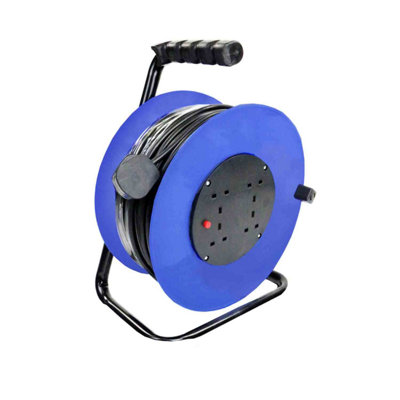Oypla 230V 50m 13A 4 Way Gang Socket Extension Cable Reel