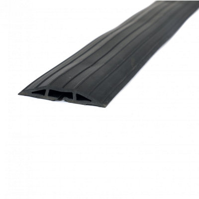 Buy Oypla 2m Black Rubber Floor Cable Protector Safety Trunking Ramp ...