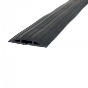 Oypla 2m Black Rubber Floor Cable Protector Safety Trunking Ramp