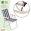 Oypla 2x Stripey Camping Festival Party Folding Outdoor Chairs with Armrests