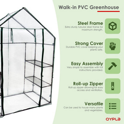 Oypla 3-Tier 4 Shelf Mini Walk-in Growhouse Garden Greenhouse