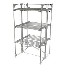 Oypla 3 Tier Electrical Heated Folding Clothes Horse Airer Dryer with 36 Heated Rails