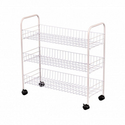 Oypla 3 Tier Kitchen Storage Organiser Fruit Vegetable Basket Trolley ...