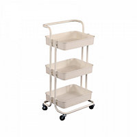 Oypla 3 Tier White Household Kitchen Bathroom Storage Trolley Cart Shelf