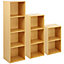 Oypla 3 Tier Wooden Shelf Beech Bookcase Shelving Storage Display Rack