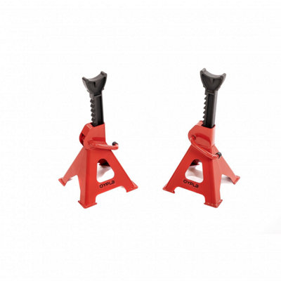 Oypla 3 Ton Heavy Duty Ratchet Jack Lifting Axle Stands - Set of 2