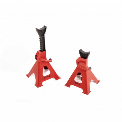 Oypla 3 Ton Heavy Duty Ratchet Jack Lifting Axle Stands - Set of 2