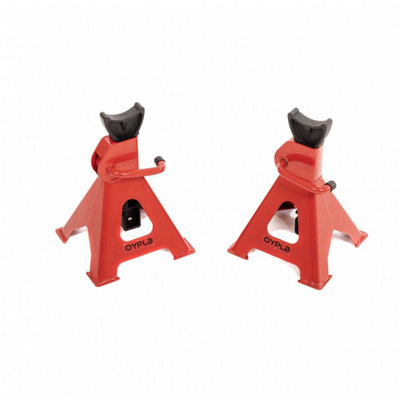Oypla 3 Ton Heavy Duty Ratchet Jack Lifting Axle Stands - Set of 2