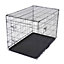 Oypla 30" Folding Metal Dog Cage Puppy Transport Crate Pet Carrier