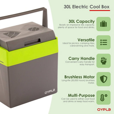 Oypla 30L 240V AC & 12V DC Coolbox Hot Cold Portable Electric Summer Cool  Picnic Box