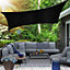 Oypla 3m x 4m Black Rectangular Outdoor Garden Patio Sun Shade Sail Canopy UV Protection Water Resistant with Mounting Ropes