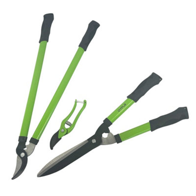 Oypla 3pc Garden Pruning Cutting Tool Lopper Shear Secateur Set