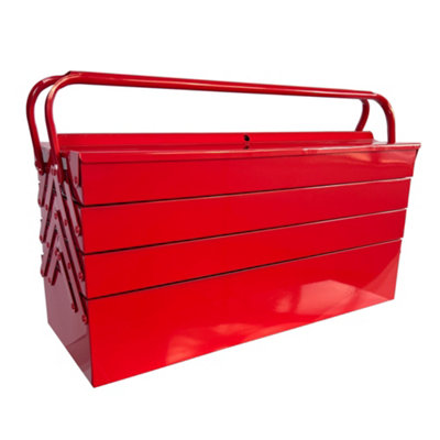 Oypla 4 Tier 7 Tray Heavy Duty Metal Cantilever Tool Box 21" / 530mm