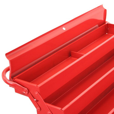 Laser 3487 Red Metal 7-Tray Cantilever Tool Box – 530mm Large Organizer