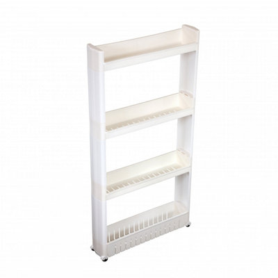 Oypla 4 Tier Slide Out Kitchen Bathroom Storage Tower Shelf Organiser