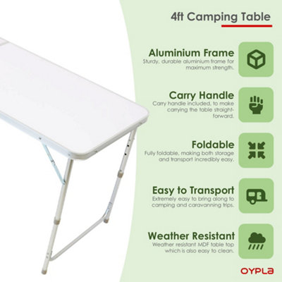 Oypla 4ft Folding Outdoor Camping Kitchen Work Top Table