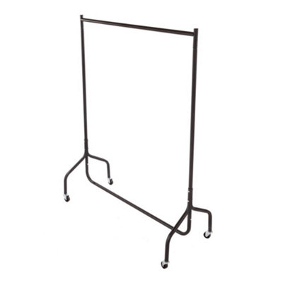 Oypla 4ft Garment Clothes Rail Super Heavy Duty All Metal Black