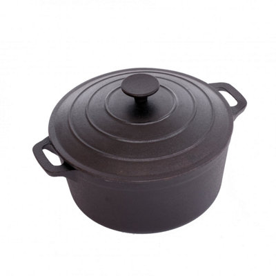 Oypla 4L Cast Iron Non Stick Casserole Dish Pan with Lid