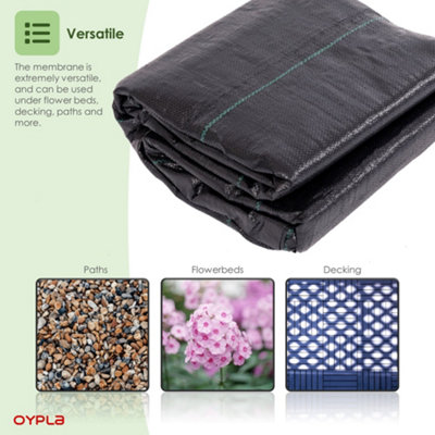 Oypla 4m x 10m Heavy Duty Weed Control Ground Cover Membrane Sheet