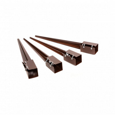 Oypla 4x Heavy Duty Drive Down Fence Post Anchor Spike Grip Holder - 75 x 750mm