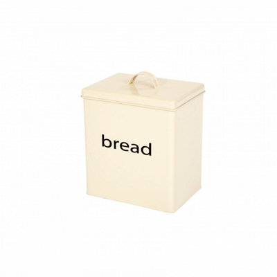 Oypla 5 Piece Cream Kitchen Canister Storage Tin Set Bread Biscuits Tea Sugar Coffee