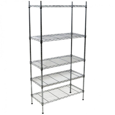 Oypla 5 Tier Heavy Duty Steel Wire Rack Shelf Storage Shelving Unit 