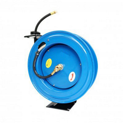 Air compressor store hose reel